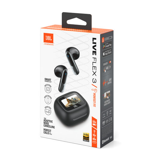JBL Live Flex 3 - Black - True wireless noise-cancelling open-stick earbuds - Detailshot 15